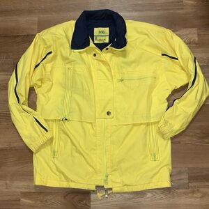 Men’s Classic London Fog Hooded Windbreaker Size L  Yellow